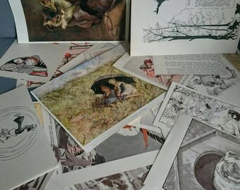 Ephemera Vintage Scrap-booking/Craft Papers/ Pages/Images 1920's or 30's Children's Annual. Over 50 Items