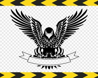Eagle Svg Ribbon banner Clipart Decal Cut files for Cricut Silhouette Dxf Pdf Png