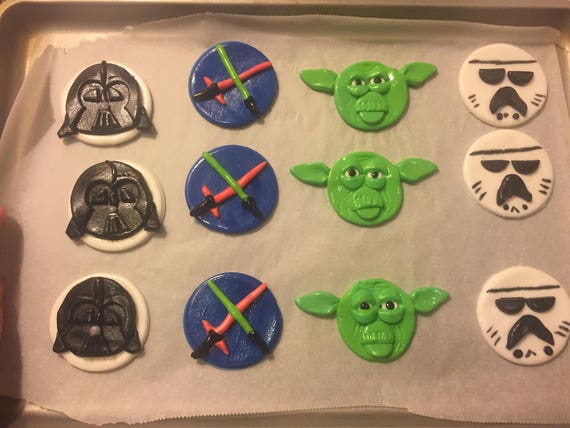 Star Wars Birthday Party Fondant Edible Cupcake Toppers | Birthday Wikii
