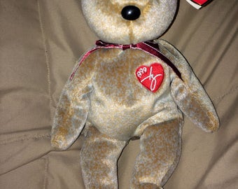 1999 Signature Bear, Authentic TY Beanie Baby with errors on the tag "Gasport" instead of "Gosport."