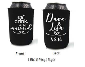 Wedding Favors- Wedding Can cozie- Customized can coolers- Wedding Favors- Wedding Gifts- Wedding Favors for Everyone- inexpensive
