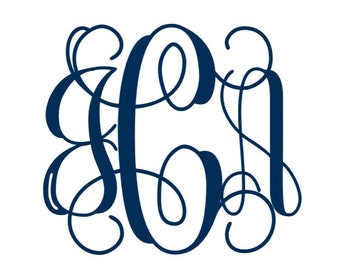 2" Monogram Decal, Monogram Phone Decal, Small Monogram Decal, Vinyl Decal