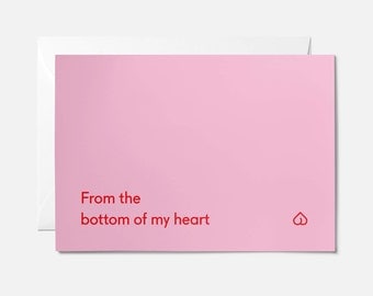 ON SALE / Funny anniversary card / Funny valentines card / Rude anniversary card / Bottom of my heart