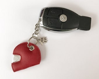 Motorcycle helmet Keyring leather