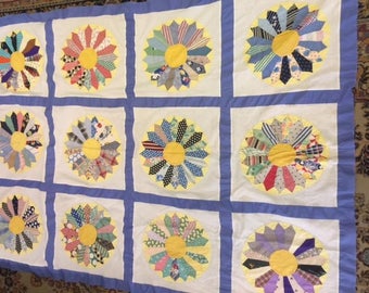 Old flour sack material quilt top
