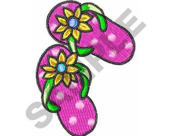 Pink Flip Flops - Machine Embroidery Design