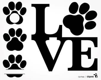 Cat svg, dog svg clipart, cat lover silhouette, cat paws, dog paw svg, digital – svg, eps, png, dxf, pdf. Graphic Cut Print Mug Shirt Decal.