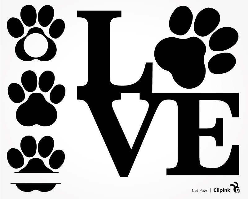 Download Cat svg dog svg clipart cat lover silhouette cat paws dog