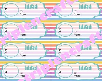 PRINTABLE Cash - Stripes Design - Digital Download (contact me if you want CUSTOM Cash)