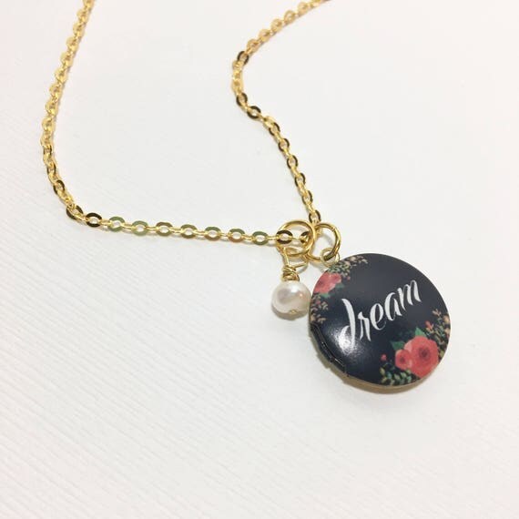 Items similar to Miniature locket necklace for girls // Dream locket