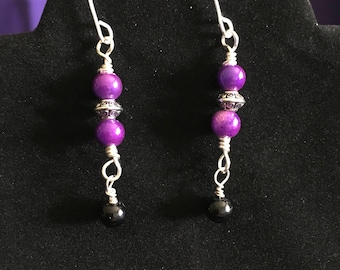 Purple dangle earrings