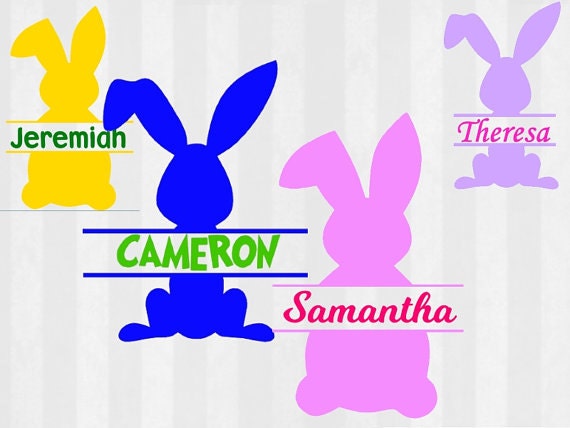 Download Split Bunny frame SVG Easter svg monogram frame svg files