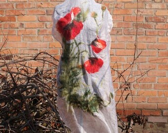 Nuno felted scarf / Валяный шарф