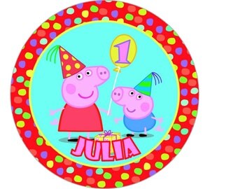 Pepa pig edible cake topper,wafer topper,edible image,personalised cake topper