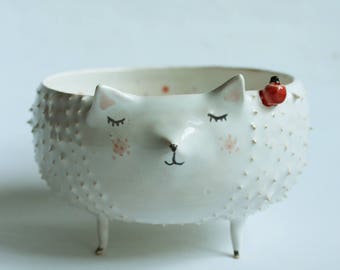 Willow the Hedgehog - hedgehog ceramic bowl, planter