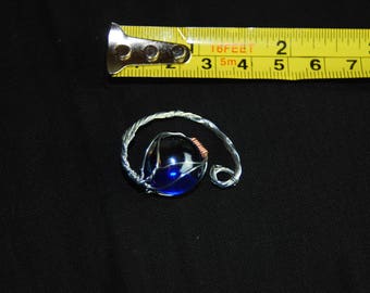 Blue Marble Wire Wrapped Earring/Pendant/Charm