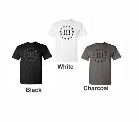 Three Percenter T-Shirt 3 Percent Patriot Movement Military