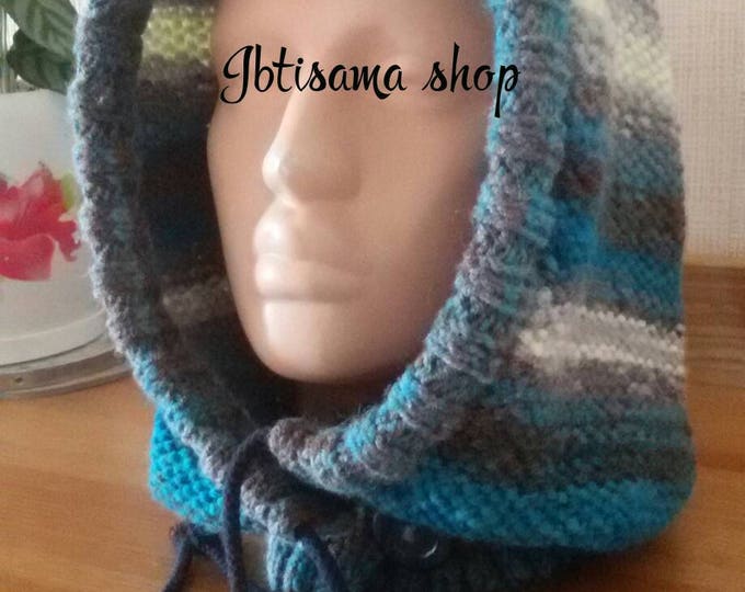 Knit cowl.Knit hood.Hood scarf.Warm wool cowl.Wool snood.Women's hood.Women snood.Scarf.Women's fashion scarf.Winter cowl.Winter accessories
