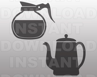 Coffee Pot SVG File Coffee svg Kitchen svg Coffee Lover svg Coffee Silhouette Cricut svg file Vector Clip Art For Commercial & Personal Use