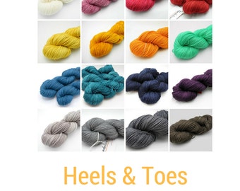 Heels and Toes Mini Skeins - mini hanks hand dyed to order