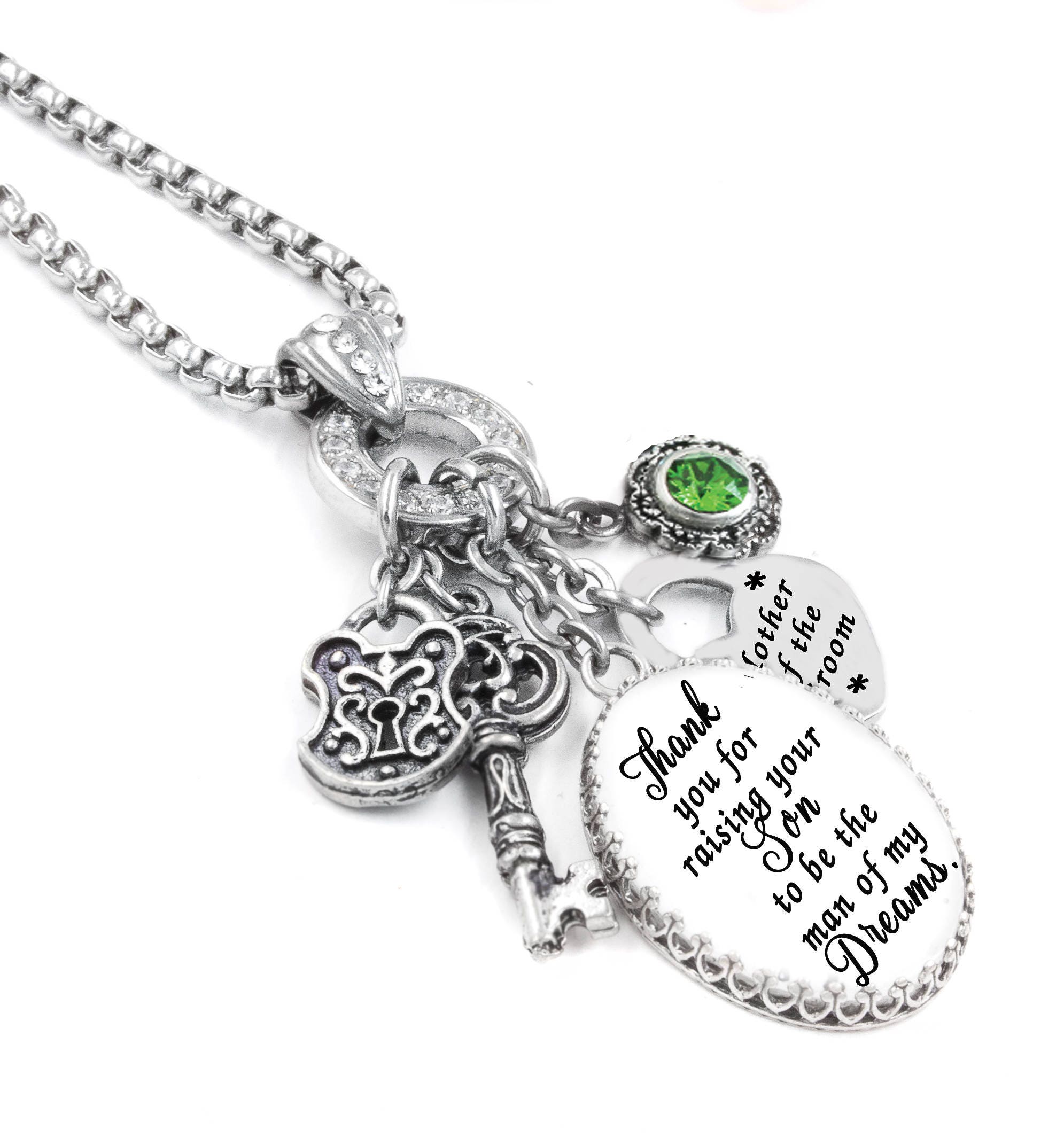 Mother of the Groom Necklace Bridal Necklace Wedding Quote