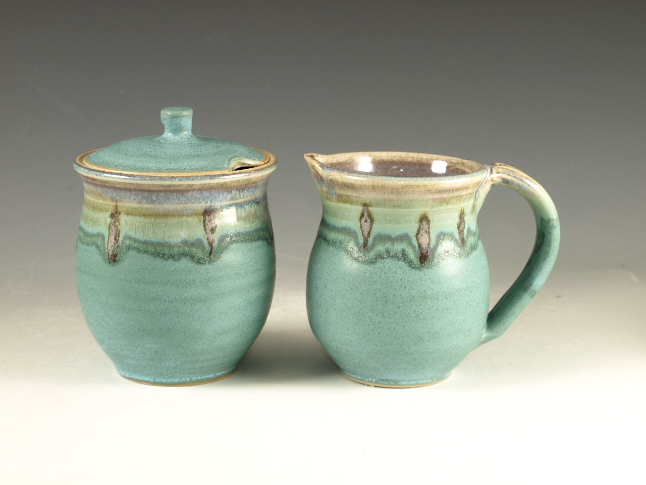 Sugar and Creamer set by Hodakapottery on Etsy