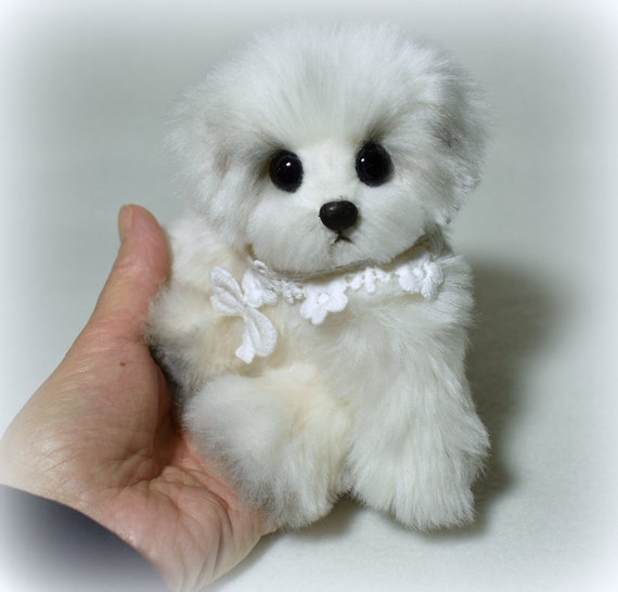 Pearl Teddy Bear Handmade Stuffed Animal Toy OOAK