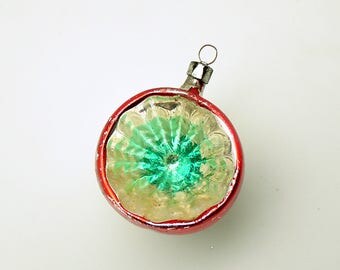 Vintage Glass Christmas Ornament Deep Indent