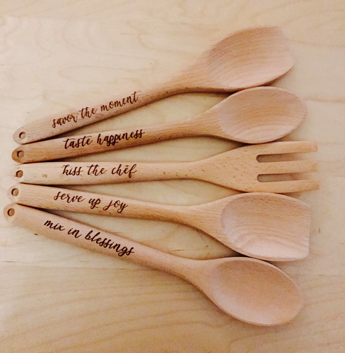 Wood Spoon personalized engraved unique Merry christmas