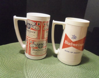 Two Vintage Budweiser Mugs The King Of Beer