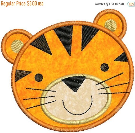 Sale 65 off zoo baby tiger face applique by embroiderydesignsavi Sale 65 off zoo baby tiger face applique by embroiderydesignsavi
