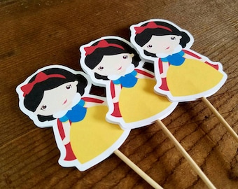 Snow White Party - Set of 12 Snow White Cupcake Toppers by The Birthday House