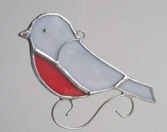Robin Stained Glass Bird Home Decor Suncatcher