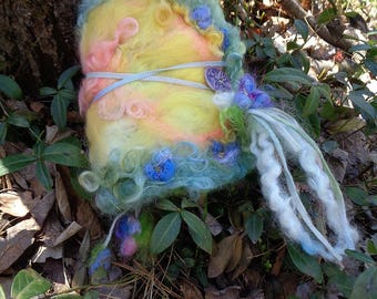 felted wool journal art book - enchanted forest art diary - woodland wildflower dream fantasy journal