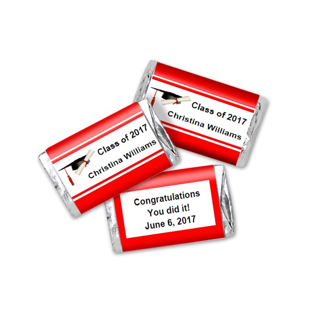Red Graduation Mini Candy Bar Wrappers Class of 2017