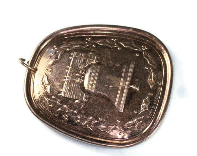 Towle Sterling Medallion Christmas Six Geese A Laying and 1976 Liberty Bell Pendant Ornament Vintage