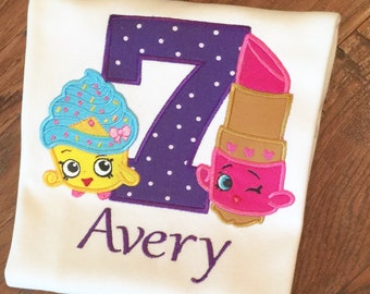 Girls shopkins Birthday,girls Shopkins shirt, shopkins Birthday Shirt