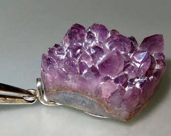 Scandinavian 830 Silver Raw Amethyst Pendant