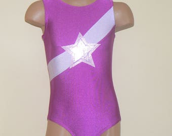 Dora the Explorer Inspired Gymnastics Dance Leotard. Toddlers Girls Leotard with Star Applique Size 2T- Girls 7