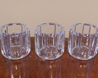 Lead Glass Votive Candle Holders - Set of 3