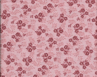 1/2 Yard 100% Mauve Floral Print Cotton Fabric 44" Wide