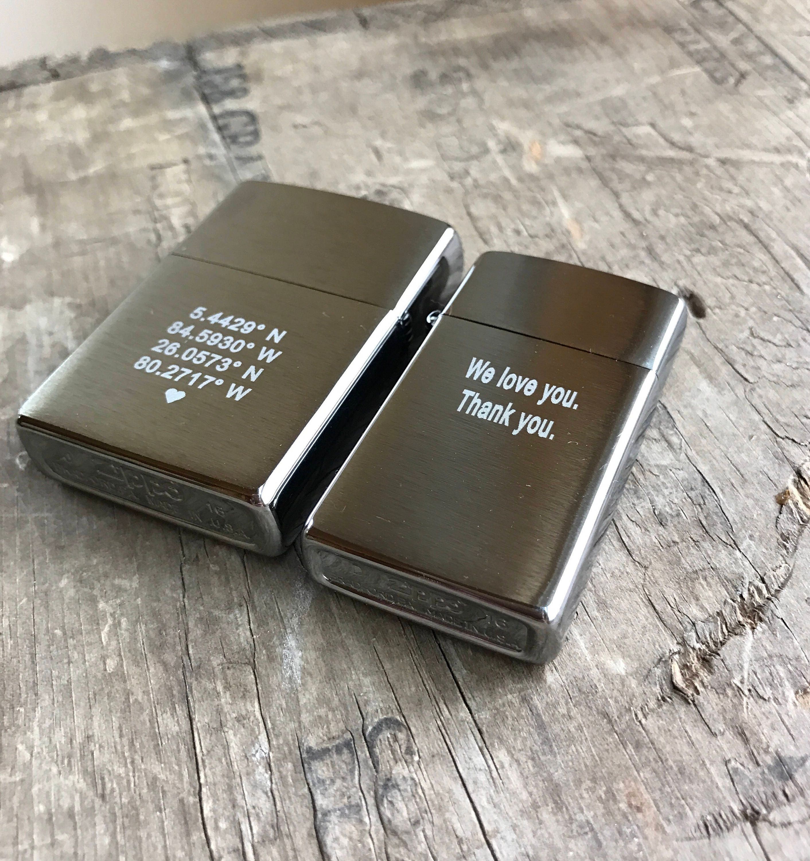 Zippo Lighter Personalized Gift Longitude Latitude Custom GPS