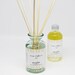 Reserved Listing - Oakmoss Sandalwood Diffuser Set Ruby Recycle Bottle Alcohol Free with Natural Undyed Reeds Eco Friendly Vegan