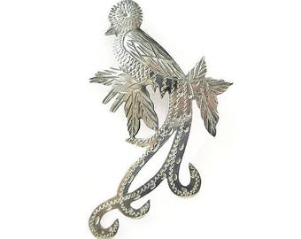 Vintage Silver Quetzal Bird Brooch - Guatemala Bird, 900 Silver, Vintage Brooch, Vintage Jewelry