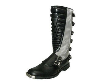 Cyberpunk Motorcycle Boots Vintage Men's English Speedway Bike Boots/Motocross Boots Men's US size 13 Made in England