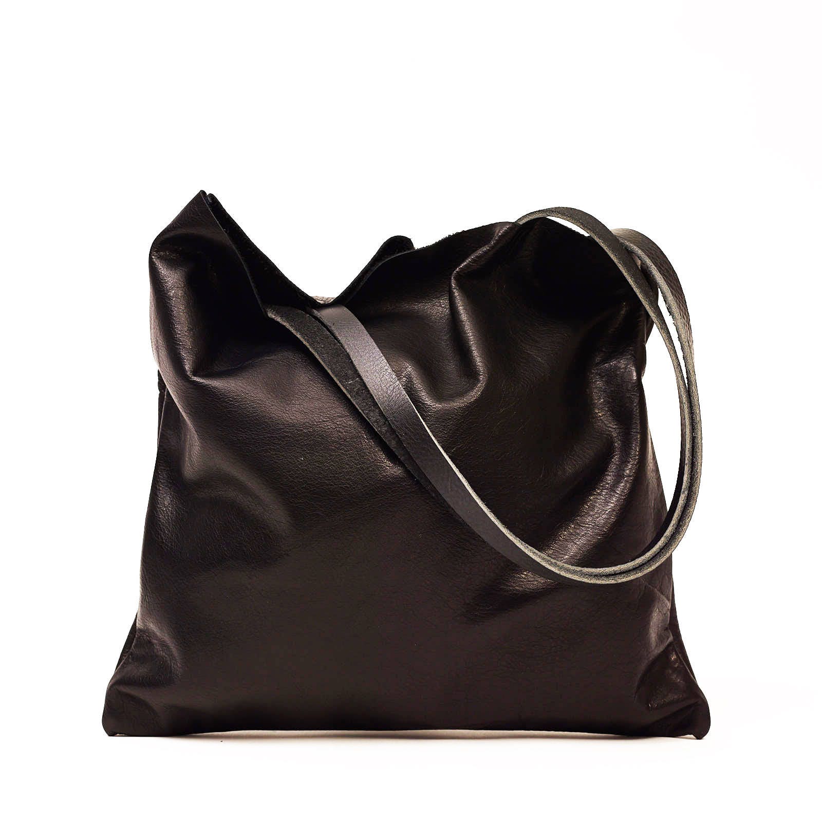 summer sale Gorgeous Supple Black Leather Tote Bag Market