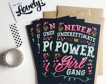 Girl Gang Cards, Feminism, Bachelorette Party, Womens Rights, Gift for Her, Girl Power, Best Friend Cards, Feminist Gift, Bridesmaids Cards