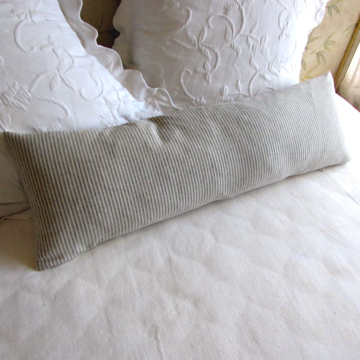 very french ticking bolster pillow daybed size 11x36 in 1/8