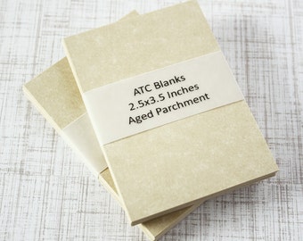 ATC Blanks ACEO Blanks Parchment Paper 60 count Artist Trading Card Supplies ACEO Supplies Altered Art Mixed Media Scrapbooking
