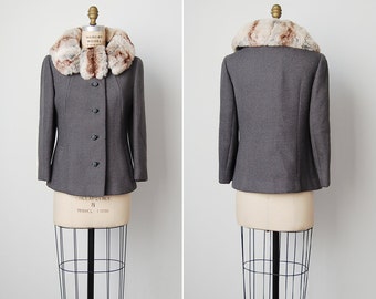 vintage 1950s coat / 1950s Bonwit Teller coat / tweed wool
